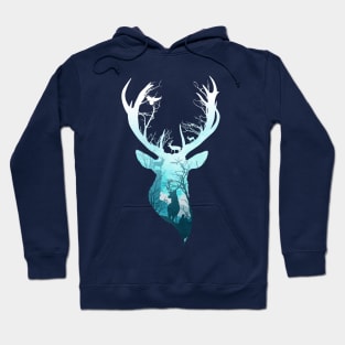 Deer Blue Winter Hoodie